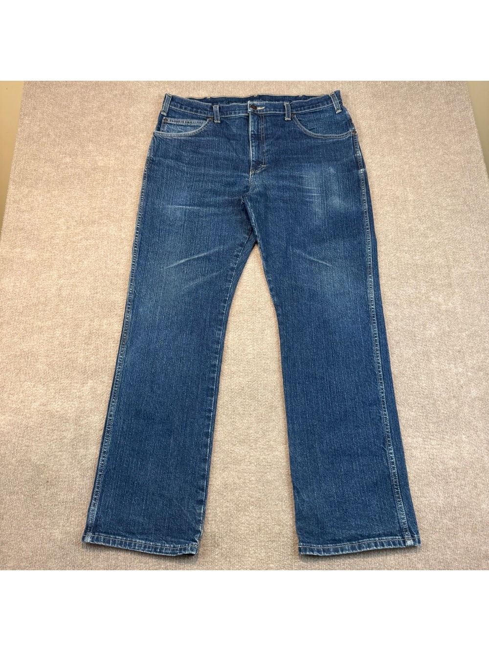 Dickies Regular Fit Blue Jeans Mens 34x30 Straight Leg Stretch Casual Whiskered